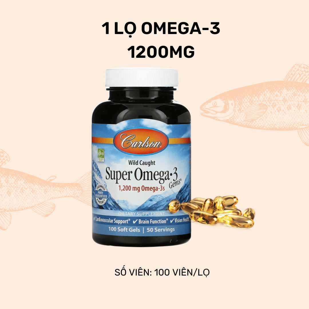 Super Omega-3, 600 mg, Cá tự nhiên, 100 viên tặng thêm hộp 30viên