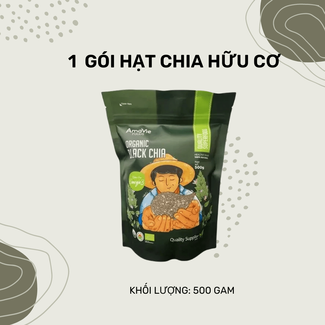 Hạt chia hữu cơ Amavie Foods 500g, tiêu chuẩn Châu Âu