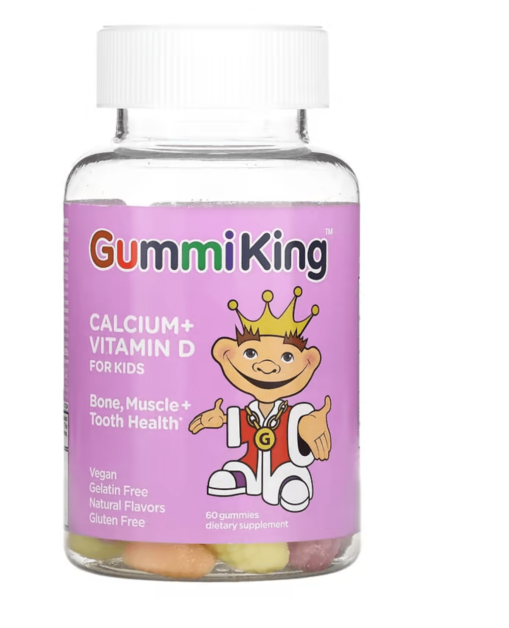 Canxi +Vitamin D3 cho trẻ em, 60 viên gum (GummiKing)