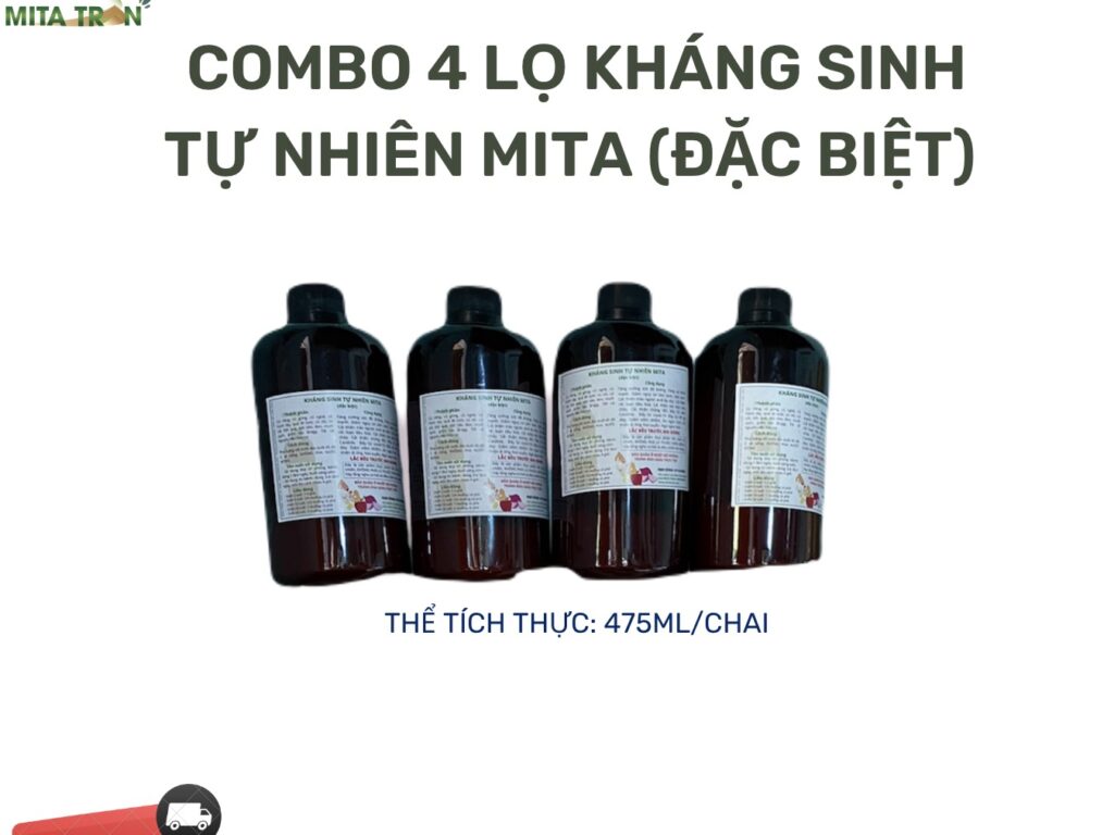 Combo 4 chai Kháng sinh tự nhiên đặc biệt Mita, 500mL/c, miễn ship