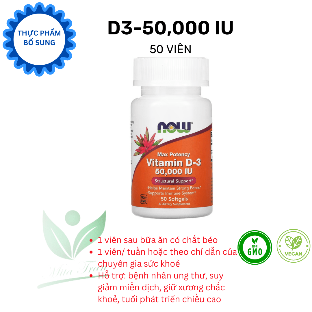 Vitamin D3 – 50,000 IU , 50 viên