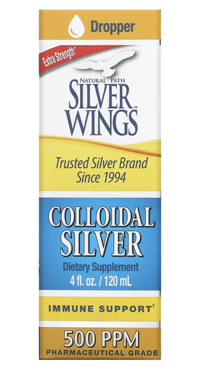 Natural Path Silver Wings, Colloidal Silver, Extra Strength, 500 PPM, 4 fl oz (120 ml)