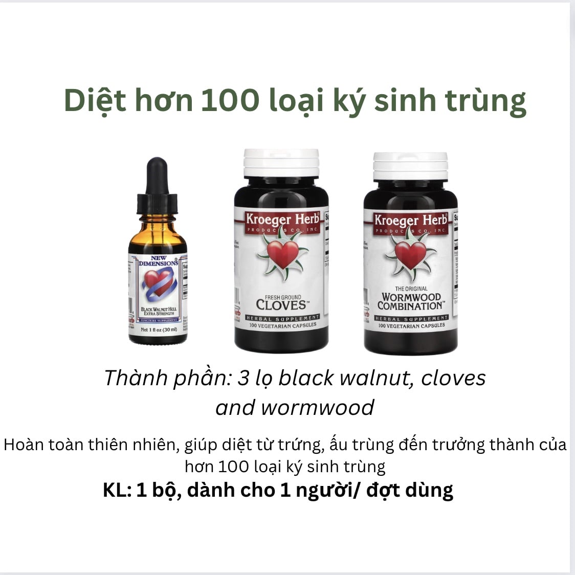 Bộ sản phẩm diệt hơn 100 loại ký sinh trùng từ trứng đến trưởng thành